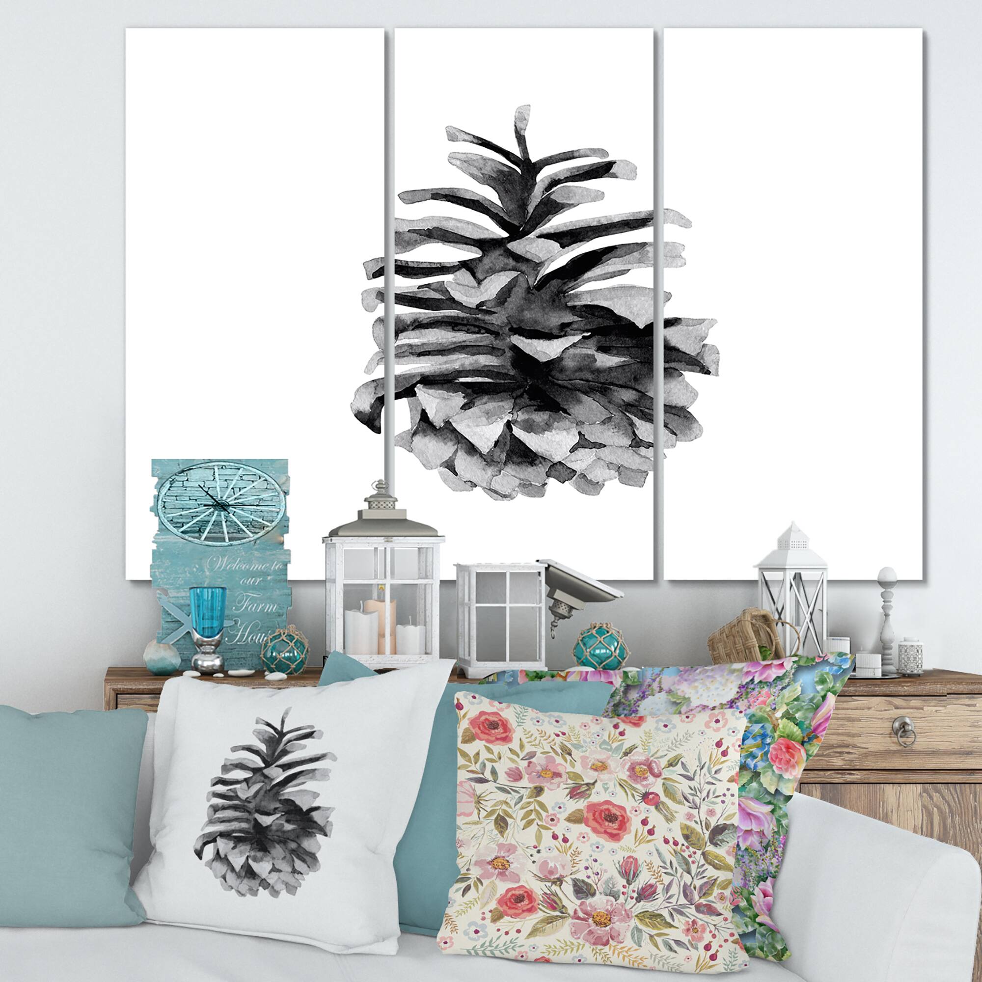 Designart - Conifer Cone Monochrome